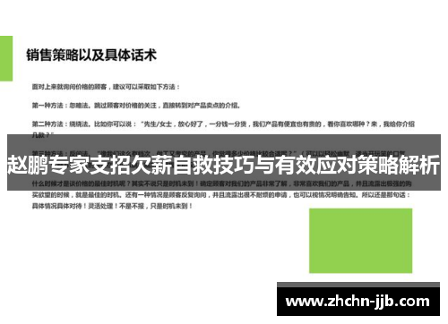 赵鹏专家支招欠薪自救技巧与有效应对策略解析